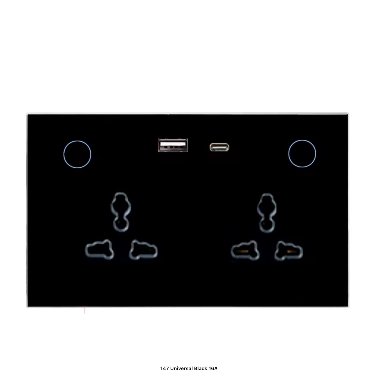 Smart Wall Socket with USB and Type-c, 13A double