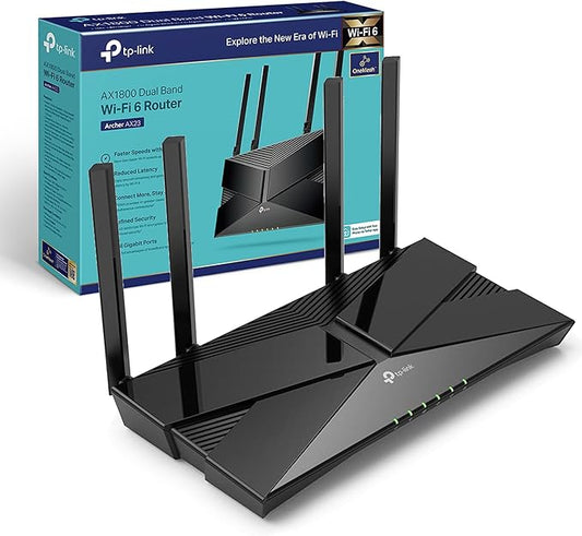 TP-Link WiFi 6 OneMesh Router, AX1800 Mbps Gigabit VPN Router, Dual-Core CPU Fibre Router, WPA3 Cybersecurity, Ideal for Gaming Xbox/PS4/Steam (Archer AX23)