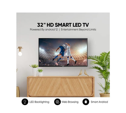 NIKAI 32 Inch Smart LED TV | Android TV | Netflix, YouTube, Shahid NTV3200SLED Black